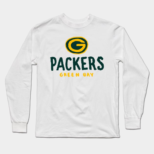 Green Bay Packeeeers 09 Long Sleeve T-Shirt by Very Simple Graph